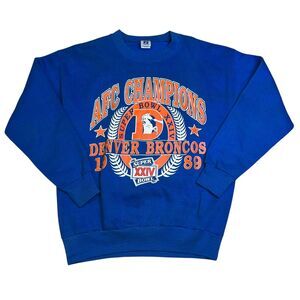 Denver Broncos 1989 AFC Champion Super Bowl XXIV Sweatshirt Logo 7 Size XL